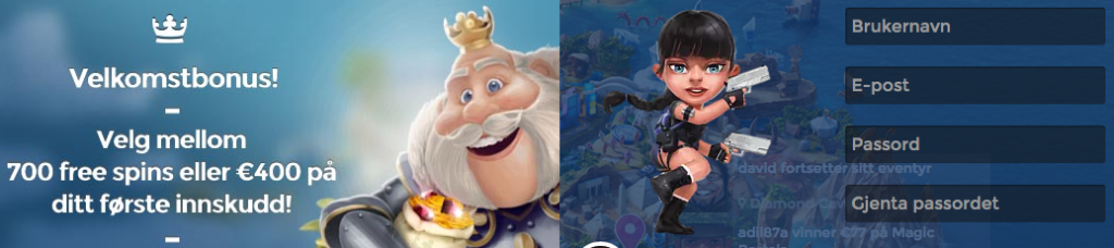 Hos CasinoHeroes kan du velge mellom innskuddsbonus eller free spins 